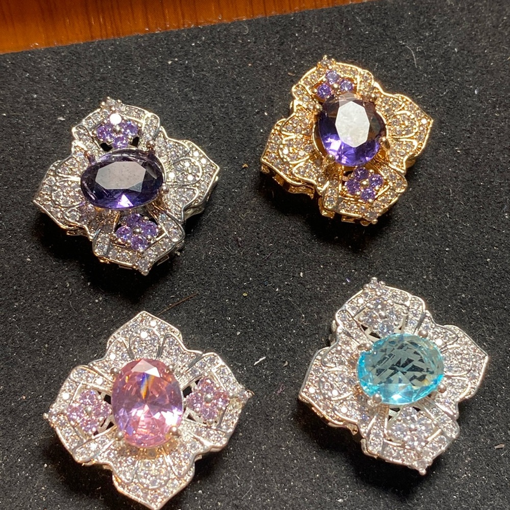Findings: Rhinestone Charm 24x18mm